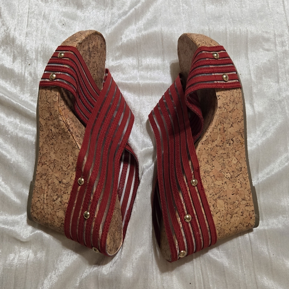 Women's Burgundy Wedge Slide Sandals By CATO size 8 NWT - Picture 5 of 7